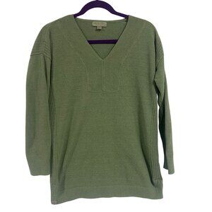 Barefoot Dreams CozyChic Ultra Lite‎ V-Neck Pullover Sage Green Size XS